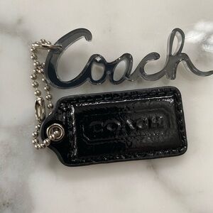 Coach Black and Silver Purse Hang tag